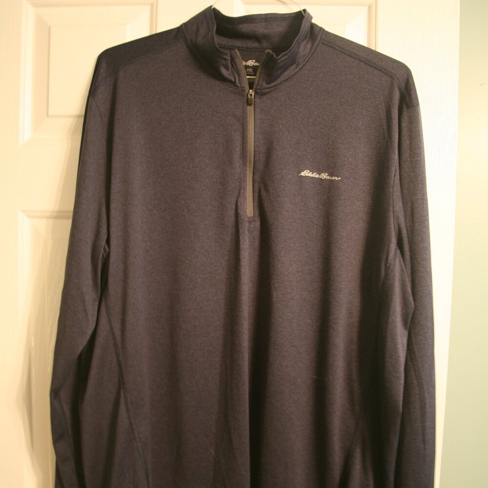 Eddie Bauer Men's Freedry Performance Quarter-Zip Pullover, Size TXL, Navy Blue